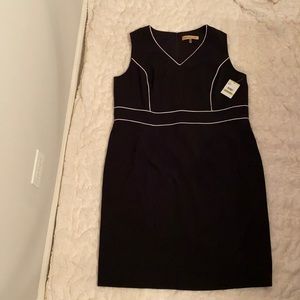 Nipon boutique black dress with White piping